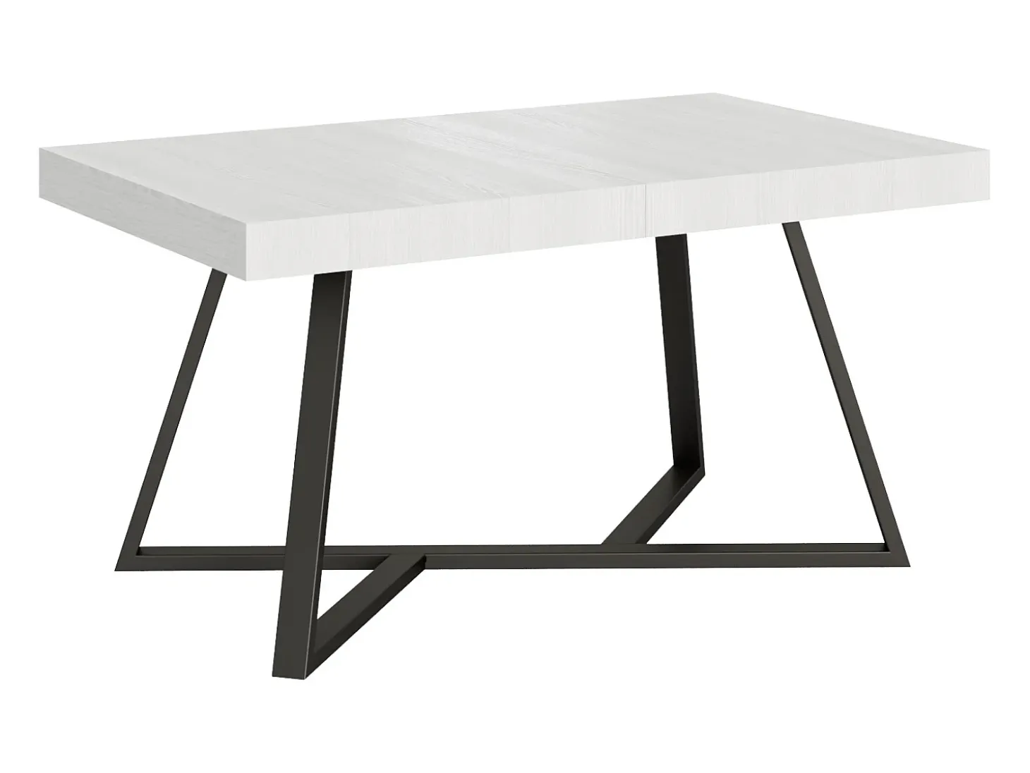 Mesa extensible 140/400x90 cm Booster fresno blanco patas antracita