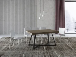Mesa extensible 160/264x90 cm Booster gris paloma patas antracita
