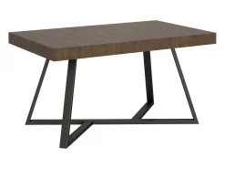 Mesa extensible 160/264x90 cm Booster nogal patas antracita
