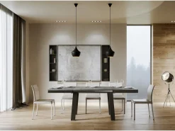 Mesa extensible 90x180/440 cm Bridge Evolution Cemento estructura Antracita