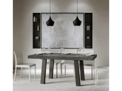 Mesa extensible 90x200/304 cm Bridge Cemento estructura Antracita