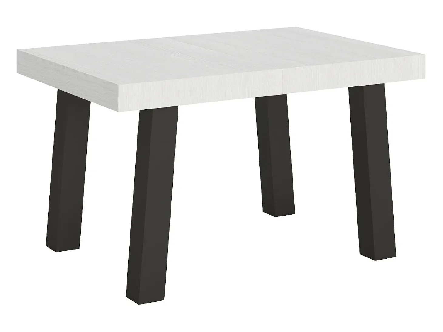 Mesa extensible 90x130/390 cm Bridge Fresno Blanco estructura Antracita
