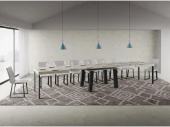 Mesa extensible 90x160/420 cm Bridge Cachemira estructura Antracita