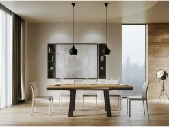 Mesa extensible 90x160/420 cm Bridge Evolution Roble Natural estructura Antracita