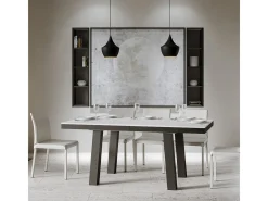 Mesa extensible 90x180/284 cm Bridge Evolution Fresno Blanco estructura Antracita