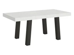 Mesa extensible 90x200/460 cm Bridge Fresno Blanco estructura Antracita