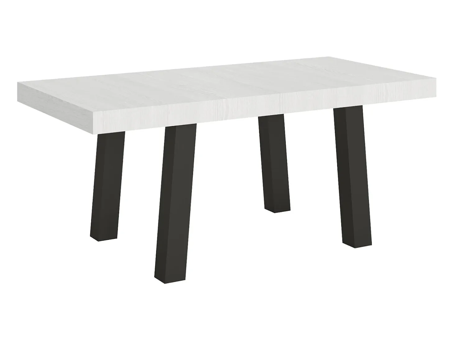 Mesa extensible 90x200/460 cm Bridge Fresno Blanco estructura Antracita