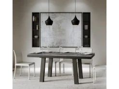 Mesa extensible 90x160/264 cm Bridge Evolution Cemento estructura Antracita