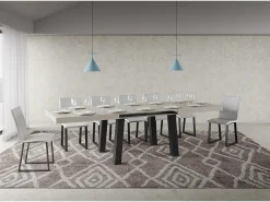 Mesa extensible 90x200/304 cm Bridge Cachemira estructura Antracita