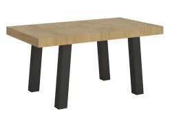 Mesa extensible 90x160/420 cm Bridge Roble Natural estructura Antracita