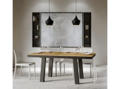 Mesa extensible 90x160/264 cm Bridge Evolution Roble Natural estructura Antracita
