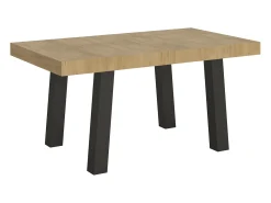 Mesa extensible 90x160/264 cm Bridge Roble Natural estructura Antracita