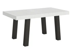 Mesa extensible 90x160/420 cm Bridge Fresno Blanco estructura Antracita
