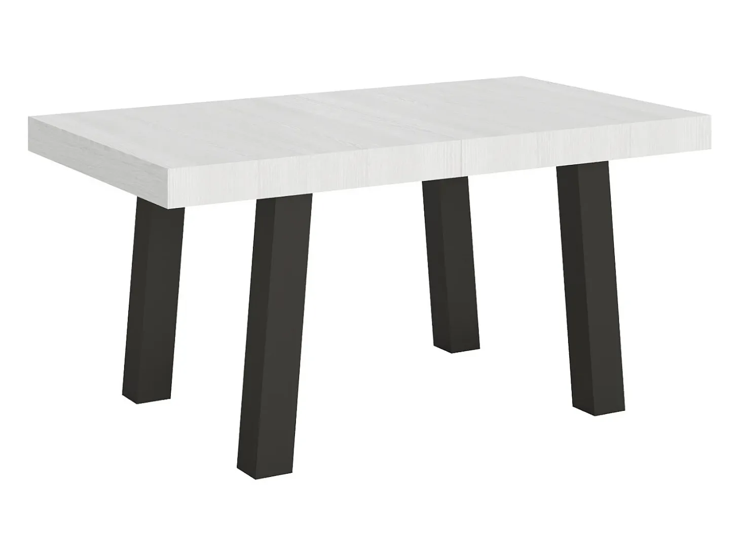 Mesa extensible 90x160/420 cm Bridge Fresno Blanco estructura Antracita