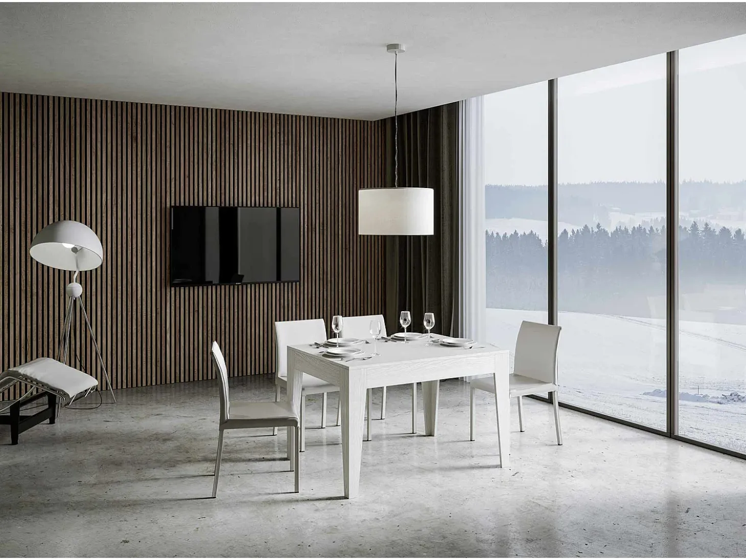 Mesa extensible 90x120/180 cm Cico Fresno Blanco