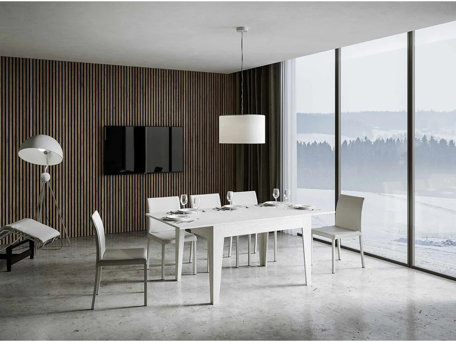 Mesa extensible 90x120/180 cm Cico Fresno Blanco