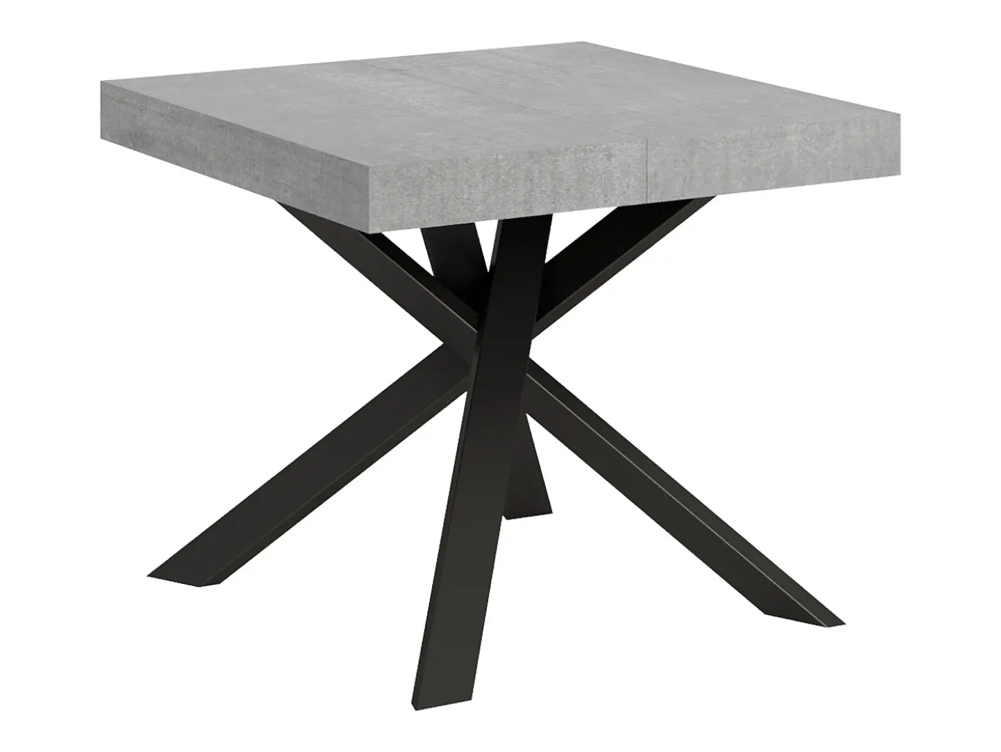 Mesa extensible 90/194x90 cm Clerk cemento patas antracita