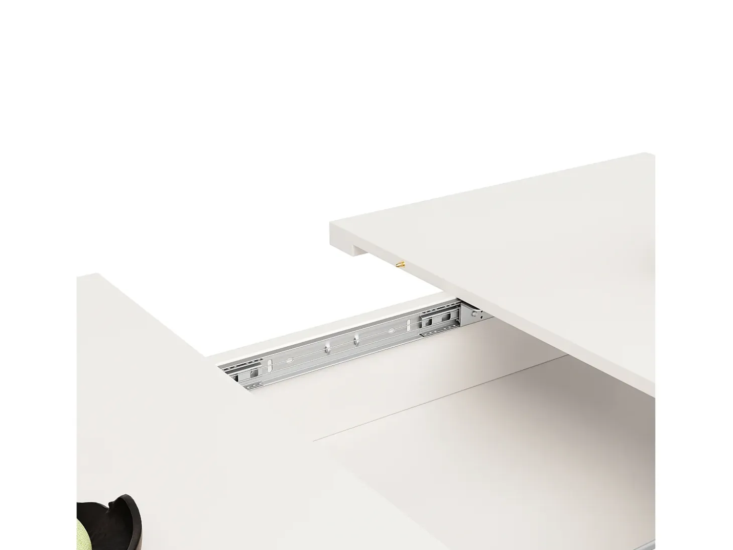 Mesa extensible (140x80 cm), con estantes de almacenaje, mesa de comedor moderna, extensible, para cocina y salón, color blanco (119-158,5x80x75 cm)