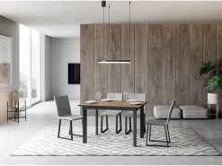 Mesa extensible 90x120/180 cm Cumar Roble Natural estructura Antracita