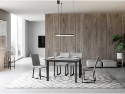Mesa extensible 90x120/180 cm Cumar Cemento estructura Antracita