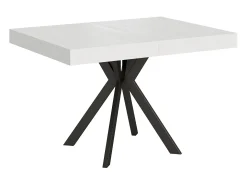 Mesa extensible 120/204x80 cm Dolcezza efecto madera fresno blanco patas antracita