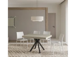 Mesa extensible 120/204x80 cm Dolcezza cachemira patas antracita