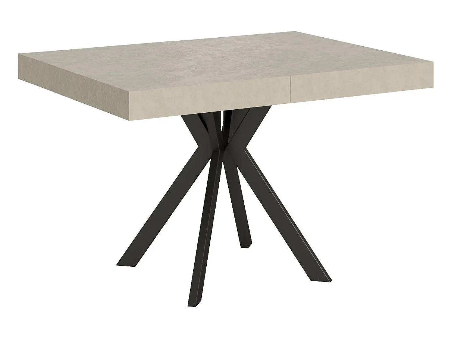 Mesa extensible 120/204x80 cm Dolcezza cachemira patas antracita