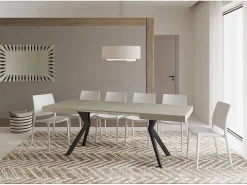 Mesa extensible 120/204x80 cm Dolcezza cachemira patas antracita