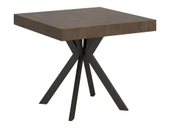 Mesa extensible 90/194x90 cm Dolcezza efecto madera nogal patas antracita