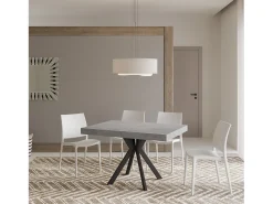 Mesa extensible 120/224x90 cm Dolcezza efecto cemento patas antracita