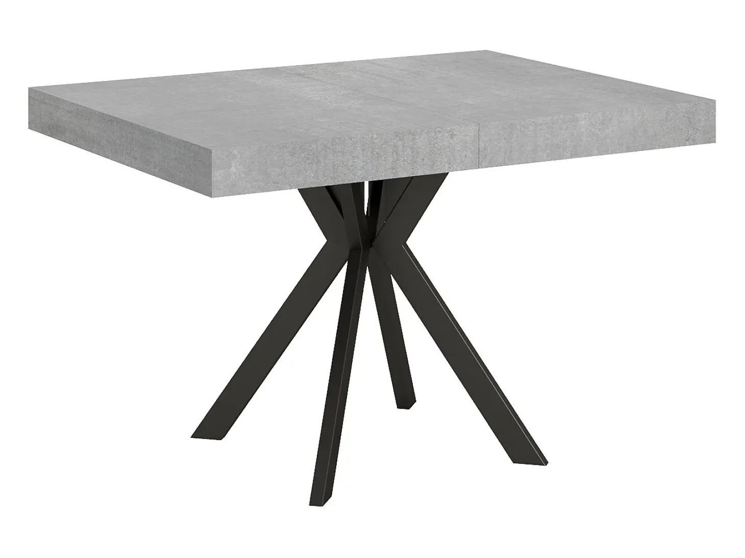 Mesa extensible 120/224x90 cm Dolcezza efecto cemento patas antracita