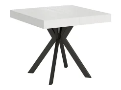 Mesa extensible 90/194x90 cm Dolcezza efecto madera fresno blanco patas antracita