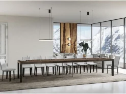 Mesa extensible 90x160/420 cm Everyday Premium Nogal estructura Antracita