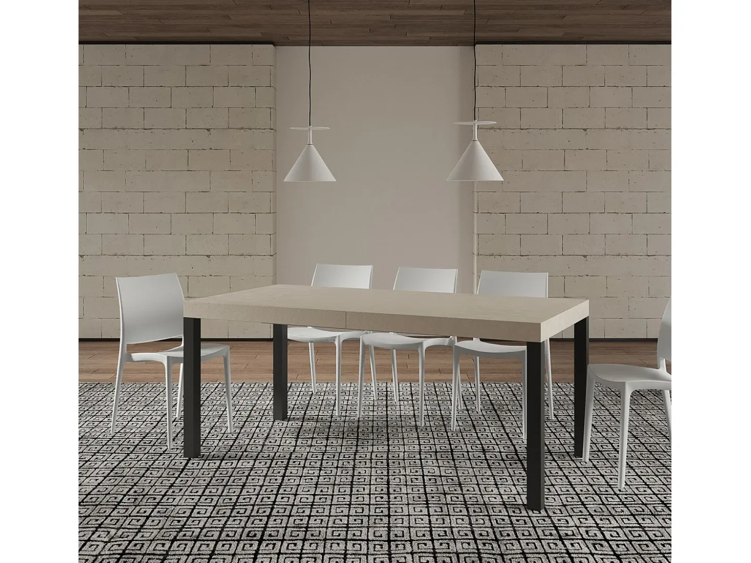 Mesa extensible 200/304x90 cm Everyday cachemira patas antracita