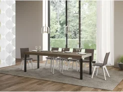 Mesa extensible 90x90/246 cm Everyday Premium gris paloma patas antracita