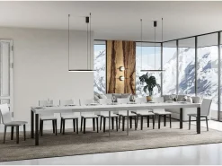 Mesa extensible 90x200/460 cm Everyday Premium Fresno Blanco estructura Antracita