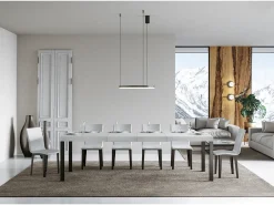Mesa extensible 90x200/460 cm Everyday Premium Fresno Blanco estructura Antracita