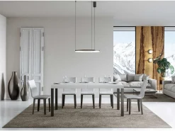 Mesa extensible 90x200/460 cm Everyday Premium Fresno Blanco estructura Antracita