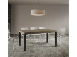 Mesa extensible 80x160/244 cm Everyday Gris Paloma estructura Antracita