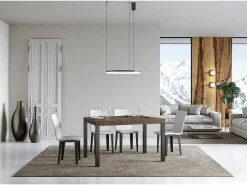 Mesa extensible 120/224x90 cm Everyday nogal patas antracita
