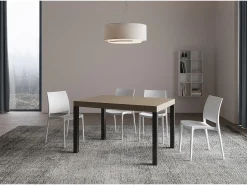 Mesa extensible 90x140/244 cm Everyday Premium gris paloma patas antracita