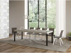Mesa extensible 90x90/246 cm Everyday Premium cachemira patas antracita