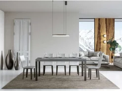 Mesa extensible 90x200/304 cm Everyday Premium Cemento estructura Antracita