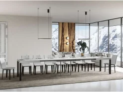 Mesa extensible 200/460x90 cm Everyday fresno blanco patas antracita