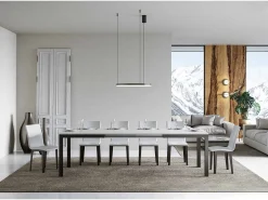 Mesa extensible 180/440x90 cm Everyday Evolution fresno blanco estructura et patas antracita