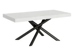 Mesa extensible 90x200/304 cm Famas Fresno Blanco estructura Antracita