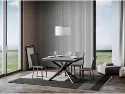 Mesa extensible 90x120/380 cm Famas Evolution Cemento estructura Antracita