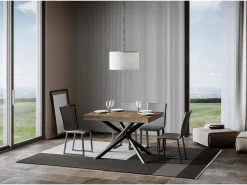 Mesa extensible 90x140/400 cm Famas Nogal estructura Antracita
