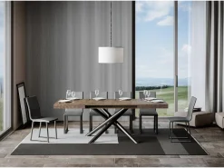 Mesa extensible 90x140/400 cm Famas Nogal estructura Antracita