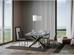 Mesa extensible 90x140/400 cm Famas Cemento estructura Antracita